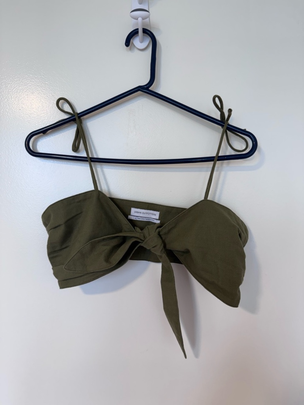 Urban Outfitters Olive Green Tie-Front Crop Top